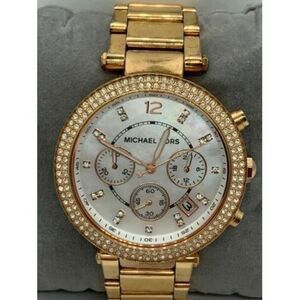 Michael Kors MK5491 Women's Watch Chronograph Rose Gold Mother of Pearl D740